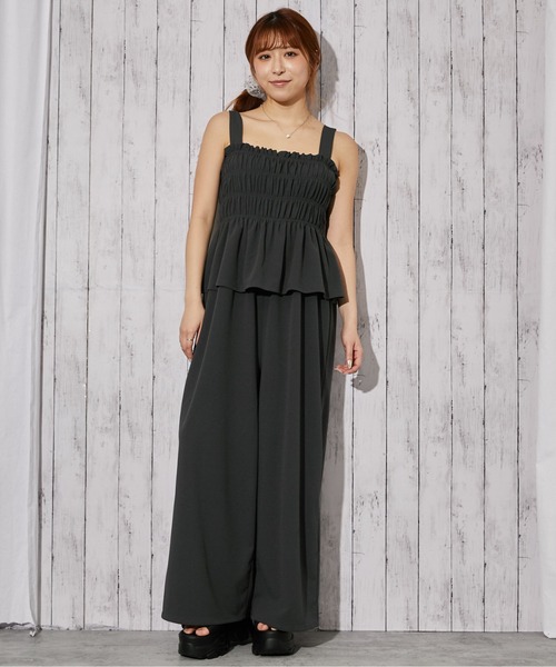 GORGE(ゴージ)の「《シャーリングキャミオールインワン》オールインワン/カジュアル/春夏秋/全3色(つなぎ/オールインワン・レディース・ブラック/チャコール/ドット・F)」の13枚目の写真