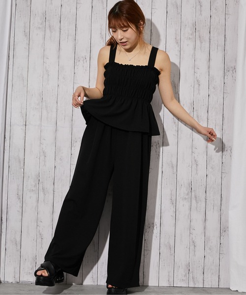 GORGE(ゴージ)の「《シャーリングキャミオールインワン》オールインワン/カジュアル/春夏秋/全3色(つなぎ/オールインワン・レディース・ブラック/チャコール/ドット・F)」の19枚目の写真