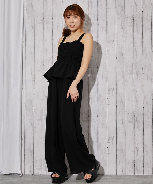 GORGE(ゴージ)の「《シャーリングキャミオールインワン》オールインワン/カジュアル/春夏秋/全3色(つなぎ/オールインワン・レディース・ブラック/チャコール/ドット・F)」の20枚目の写真