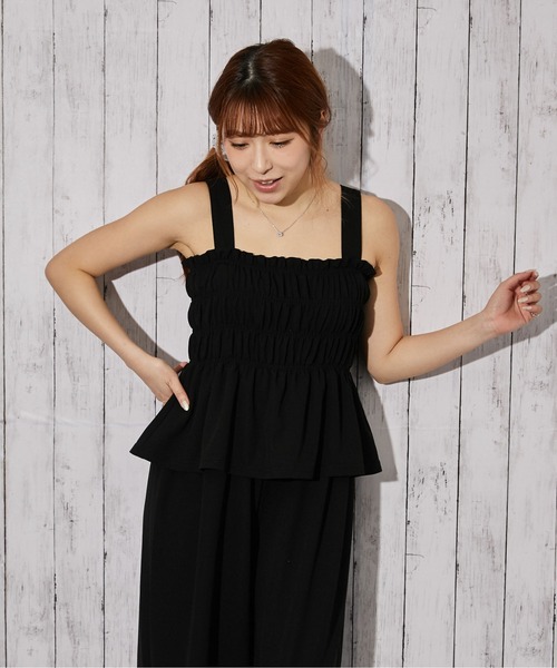 GORGE(ゴージ)の「《シャーリングキャミオールインワン》オールインワン/カジュアル/春夏秋/全3色(つなぎ/オールインワン・レディース・ブラック/チャコール/ドット・F)」の21枚目の写真