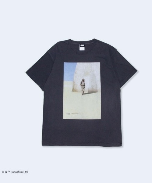 STAR WARS(スターウォーズ)の「『スター・ウォーズ/STARWARS』"""The Phantom Menace"" T-Shirt" 半袖プリントT-シャツ ビックシルエット ピグメント加工 ヴィンテージライク(Tシャツ/カットソー・メンズ・チャコール/ホワイト・LARGE/X-LARGE/MEDIUM)」の2枚目の写真