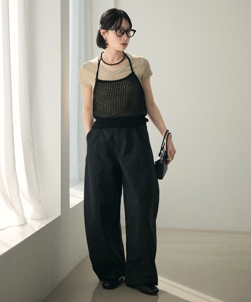 LAULEN(ローレン)の「cotton seam curve pants /コットンシームカーブパンツ(その他パンツ・レディース・ホワイト/ブラック・S/M)」の19枚目の写真