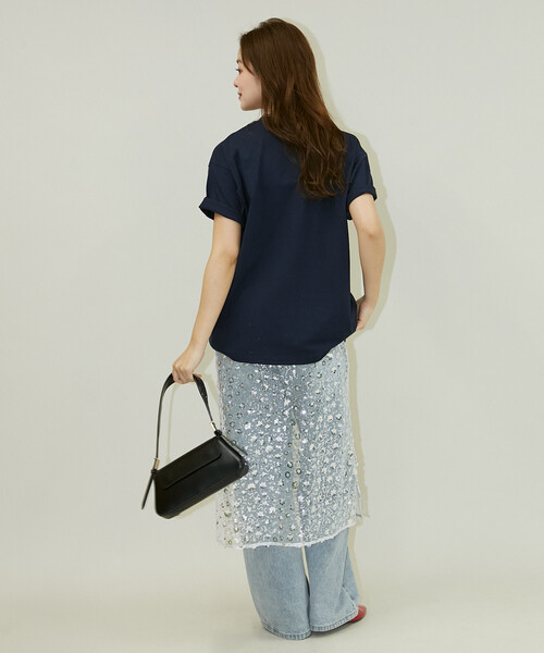 PUBLUX(パブリュクス)の「PUBLUX/パブリュクス レモン 刺繍 Tシャツ 限定展開(Tシャツ/カットソー・レディース・ライトグレー/ピンク/ネイビー/チャコールグレー・フリ-)」の12枚目の写真