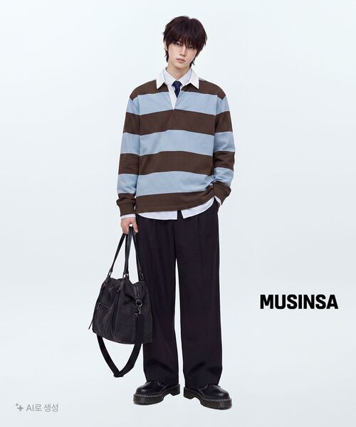 MUSINSA STANDARD（ムシンサスタンダード）の「エクストラワイドツーピンタックヒドゥンバンディングスラックス[ブラック]（スラックス・メンズ・その他・30/32/34/42/40/29/28/36/31/33/38）」の10枚目の写真