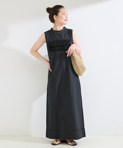 B.C STOCK(ベーセーストック)の「手洗い可 / フリンジストレートワンピース(ワンピース・レディース・ブラック/レッド・FREE)」の3枚目の写真