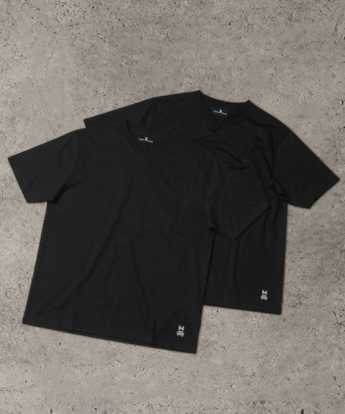 Psycho Bunny（サイコバニー）の「[WEB限定]2PACK VネックTシャツ（Tシャツ/カットソー・メンズ・ホワイト×ブラック/ホワイト/ブラック・LARGE/MEDIUM/X-LARGE/SMALL）」の3枚目の写真