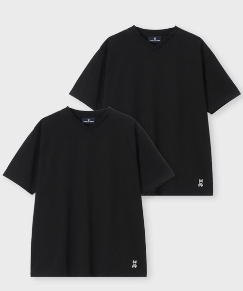Psycho Bunny（サイコバニー）の「[WEB限定]2PACK VネックTシャツ（Tシャツ/カットソー・メンズ・ホワイト×ブラック/ホワイト/ブラック・LARGE/MEDIUM/X-LARGE/SMALL）」の17枚目の写真