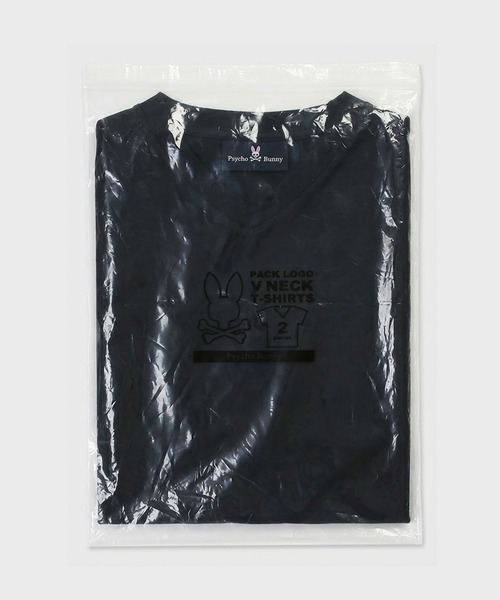 Psycho Bunny（サイコバニー）の「[WEB限定]2PACK VネックTシャツ（Tシャツ/カットソー・メンズ・ホワイト×ブラック/ホワイト/ブラック・LARGE/MEDIUM/X-LARGE/SMALL）」の19枚目の写真