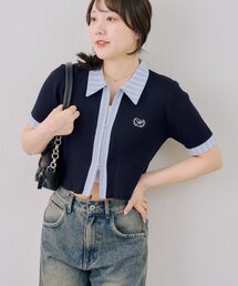 さりげない甘さがかわいい、チェックドッキングWZIP