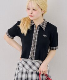 さりげない甘さがかわいい、チェックドッキングWZIP