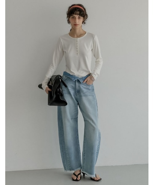 Re:EDIT（リエディ）の「[2026 SUMMER COLLECTION][接触冷感]アンチピリングボディスーツカッティングトップス（Tシャツ/カットソー・レディース・レッド/杢グレー/ブラック/アイボリー・MEDIUM/LARGE）」の17枚目の写真