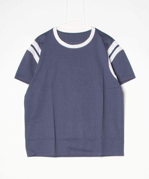1 piu 1 uguale 3(ウノピゥウノウグァーレトレ)の「S/S LINE CREW T(Tシャツ/カットソー・メンズ・ネイビー/ライトピンク/ホワイト・LARGE)」の20枚目の写真