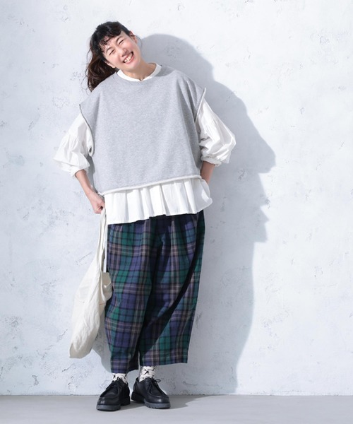 soulberry(ソウルベリー)の「ブラックウォッチな9分丈パンツ(その他パンツ・レディース・グリーン系その他・M/L/LL/3L/4L/5L)」の2枚目の写真