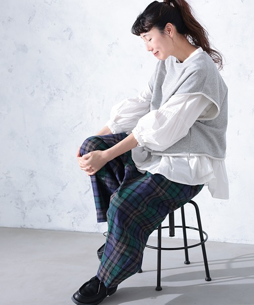 soulberry(ソウルベリー)の「ブラックウォッチな9分丈パンツ(その他パンツ・レディース・グリーン系その他・M/L/LL/3L/4L/5L)」の17枚目の写真