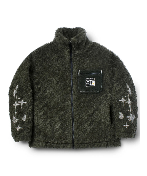 GARMENTS FAB(ガーメンツファブ)の「Heavy EMB Padded Fur Jacket (KHAKI)(ムートンコート・レディース・その他・LARGE/MEDIUM)」の1枚目の写真