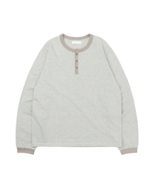 SUNNECT（ソネクト）の「ST Henley Neck LS Tee - Oatmeal（Tシャツ/カットソー）」
