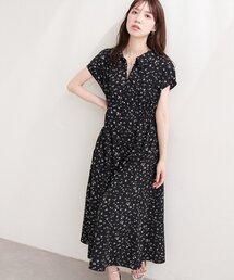 フロント釦スキッパーワンピース