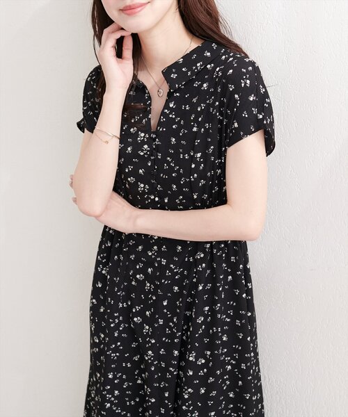 natural couture（ナチュラルクチュール）の「フロント釦スキッパーワンピース（ワンピース・レディース・その他2/その他1/ベージュ/ブラック/サックスブルー・FREE）」の11枚目の写真