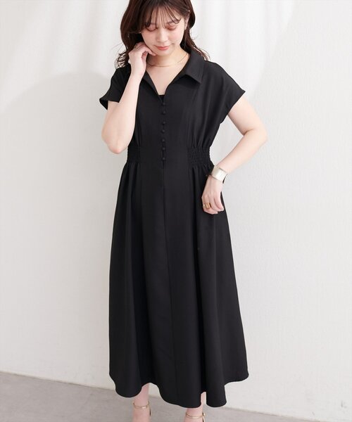 natural couture（ナチュラルクチュール）の「フロント釦スキッパーワンピース（ワンピース・レディース・その他2/その他1/ベージュ/ブラック/サックスブルー・FREE）」の18枚目の写真
