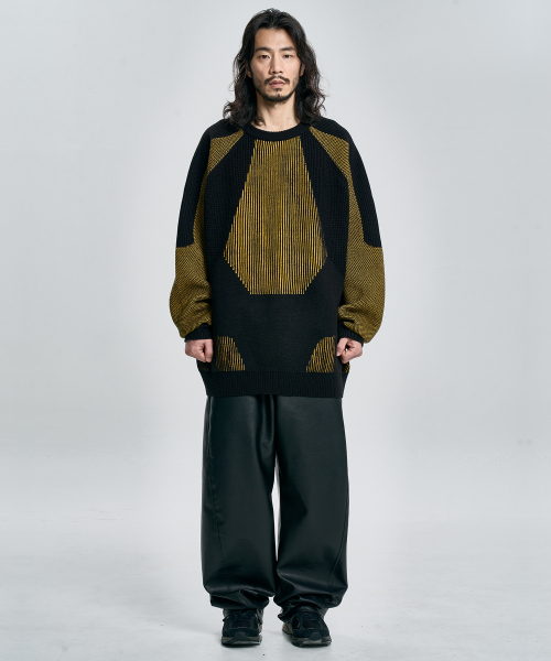 AJOBYAJO（アジョバイアジョ）の「Paneled Mixed Knit Sweater [BLACK]（ニット/セーター・メンズ・その他・X-LARGE/LARGE）」の6枚目の写真