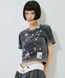 【MIHARA YASUHIRO/ミハラヤスヒロ】BLEACHED KIDS STICKER MINI TEE/ブリーチドキッズステッカーミニT