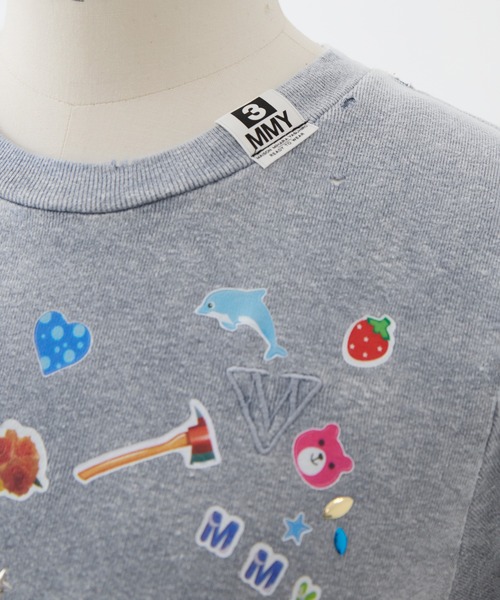 Maison MIHARA YASUHIRO(メゾンミハラヤスヒロ)の「【MIHARA YASUHIRO/ミハラヤスヒロ】BLEACHED KIDS STICKER MINI TEE/ブリーチドキッズステッカーミニT(Tシャツ/カットソー・レディース・ブラック/グレー・38)」の13枚目の写真