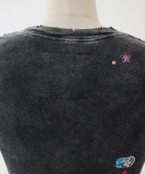 Maison MIHARA YASUHIRO(メゾンミハラヤスヒロ)の「【MIHARA YASUHIRO/ミハラヤスヒロ】BLEACHED KIDS STICKER MINI TEE/ブリーチドキッズステッカーミニT(Tシャツ/カットソー・レディース・ブラック/グレー・38)」の9枚目の写真
