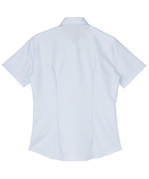 TOKYO SHIRTS（トウキョウシャツ）の「【超形態安定】【接触冷感】形態安定ノンアイロン ワイド 半袖ビジネスワイシャツ（ビジネスシャツ・レディース・サックスブルー・S/LL/M/L/XL）」の2枚目の写真