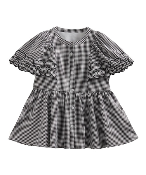 Fit more(フィットモア)の「フラワー刺繍スカラップ袖フレアトップス(シャツ/ブラウス・レディース・グレー/ブラック・FREE)」の17枚目の写真