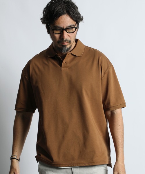 The DUFFER of ST.GEORGE（ザダファーオブセントジョージ）の「COOLMAX 2LAYERS PLATING POLO：2層構造 吸水速乾クールマックス リラックス ポロ（ポロシャツ・メンズ・ブルーグレー/ブラウン/ライトグレー/ブラック・X-LARGE/LARGE/MEDIUM）」の4枚目の写真