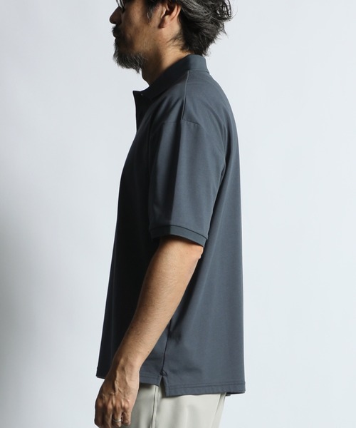 The DUFFER of ST.GEORGE（ザダファーオブセントジョージ）の「COOLMAX 2LAYERS PLATING POLO：2層構造 吸水速乾クールマックス リラックス ポロ（ポロシャツ・メンズ・ブルーグレー/ブラウン/ライトグレー/ブラック・X-LARGE/LARGE/MEDIUM）」の13枚目の写真