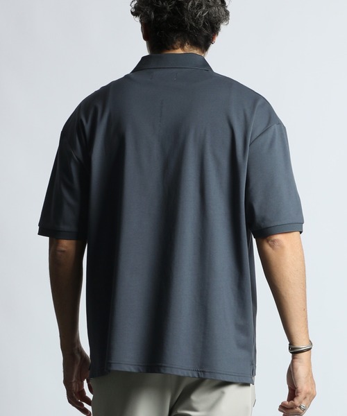 The DUFFER of ST.GEORGE（ザダファーオブセントジョージ）の「COOLMAX 2LAYERS PLATING POLO：2層構造 吸水速乾クールマックス リラックス ポロ（ポロシャツ・メンズ・ブルーグレー/ブラウン/ライトグレー/ブラック・X-LARGE/LARGE/MEDIUM）」の14枚目の写真