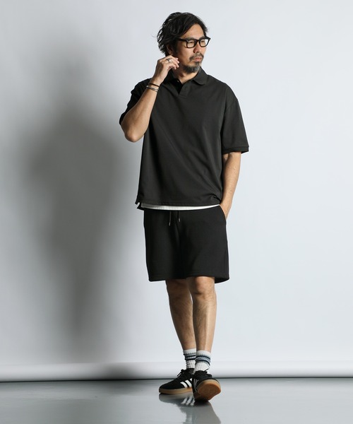The DUFFER of ST.GEORGE（ザダファーオブセントジョージ）の「COOLMAX 2LAYERS PLATING POLO：2層構造 吸水速乾クールマックス リラックス ポロ（ポロシャツ・メンズ・ブルーグレー/ブラウン/ライトグレー/ブラック・X-LARGE/LARGE/MEDIUM）」の7枚目の写真