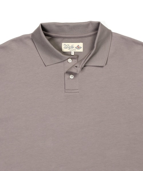 The DUFFER of ST.GEORGE（ザダファーオブセントジョージ）の「COOLMAX 2LAYERS PLATING POLO：2層構造 吸水速乾クールマックス リラックス ポロ（ポロシャツ・メンズ・ブルーグレー/ブラウン/ライトグレー/ブラック・X-LARGE/LARGE/MEDIUM）」の19枚目の写真