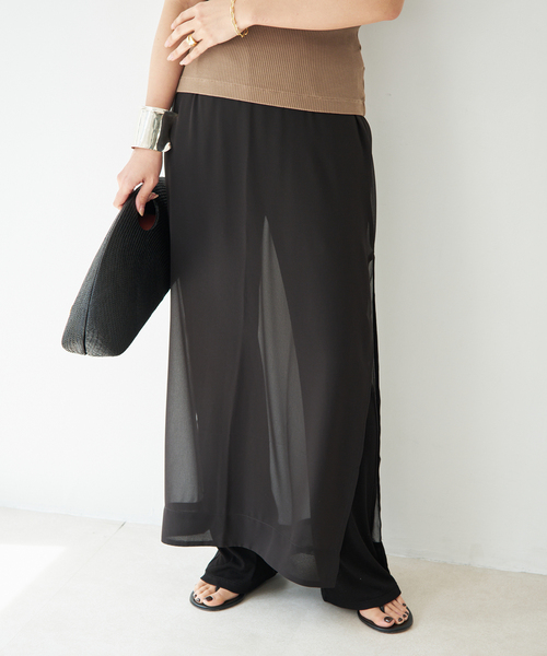 Deuxieme Classe(ドゥーズィエムクラス)の「*Rayon リブパンツ(その他パンツ・レディース・ブラック/チャコールグレー・FREE)」の6枚目の写真