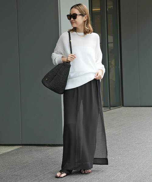 Deuxieme Classe(ドゥーズィエムクラス)の「*Rayon リブパンツ(その他パンツ・レディース・ブラック/チャコールグレー・FREE)」の8枚目の写真