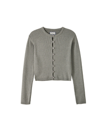Button Slit Cardigan_ Gray