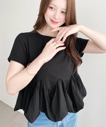 裾ウェーブバルーン半袖Tシャツ