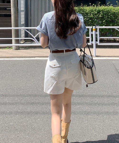 FAVORITO（ファヴォリート）の「ストライプ襟付きシャツ（シャツ/ブラウス・レディース・ブルー/ホワイト・F）」の9枚目の写真