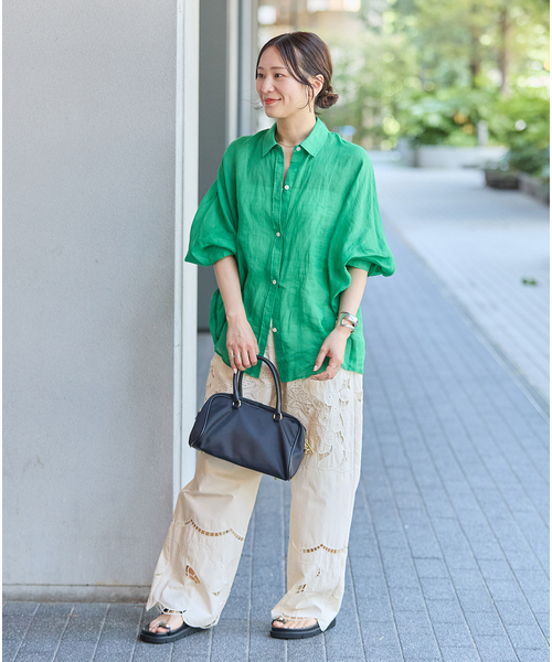 JOURNAL STANDARD(ジャーナルスタンダード)の「フラワーエンブロイダリースカラップ パンツ(その他パンツ・レディース・ブラック/アイボリー・FREE)」の9枚目の写真