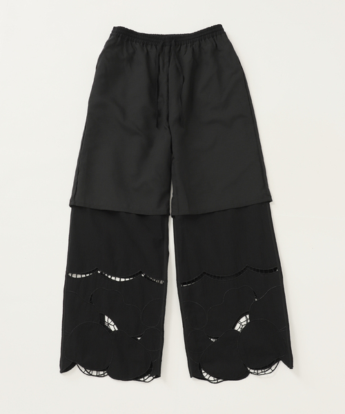 JOURNAL STANDARD(ジャーナルスタンダード)の「フラワーエンブロイダリースカラップ パンツ(その他パンツ・レディース・ブラック/アイボリー・FREE)」の14枚目の写真