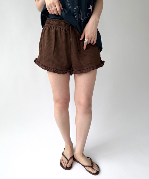 PISCESS(パイシス)の「【PISCESS/パイシス】 Punching Frill Shorts(その他パンツ・レディース・ブラウン・FREE)」の1枚目の写真