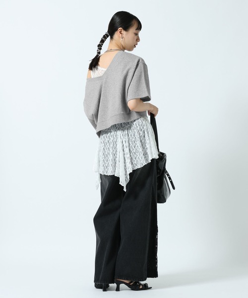 PAGEBOY(ページボーイ)の「レースキリカエデニム(デニムパンツ・レディース・ブルー/ブラック・FREE)」の9枚目の写真