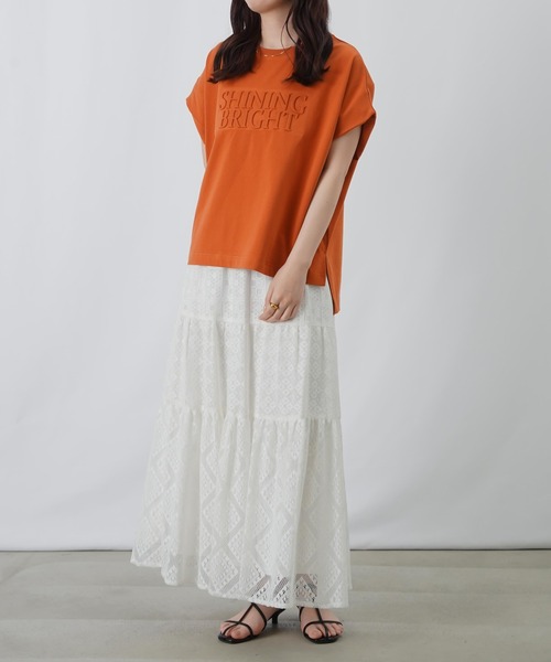 LUCA/LADY LUCK LUCA(ルカ/レディラックルカ)の「LC/LLL エンボスロゴTシャツ(Tシャツ/カットソー・レディース・カーキ/オレンジ/オフホワイト・FREE)」の19枚目の写真