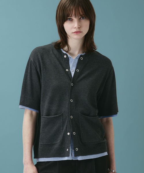 SELLE GLANT(セレグランテ)の「LAYERED LIKE CREW NECK KNIT SHIRT / レイヤードライククルーネックニットシャツ(Tシャツ/カットソー・メンズ・ブラック×ブルー/ネイビー/ブラック×グレー・LARGE/MEDIUM/SMALL)」の1枚目の写真