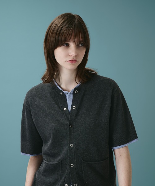 SELLE GLANT(セレグランテ)の「LAYERED LIKE CREW NECK KNIT SHIRT / レイヤードライククルーネックニットシャツ(Tシャツ/カットソー・メンズ・ブラック×ブルー/ネイビー/ブラック×グレー・LARGE/MEDIUM/SMALL)」の18枚目の写真