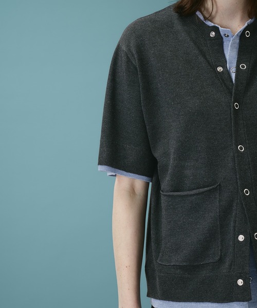 SELLE GLANT(セレグランテ)の「LAYERED LIKE CREW NECK KNIT SHIRT / レイヤードライククルーネックニットシャツ(Tシャツ/カットソー・メンズ・ブラック×ブルー/ネイビー/ブラック×グレー・LARGE/MEDIUM/SMALL)」の19枚目の写真