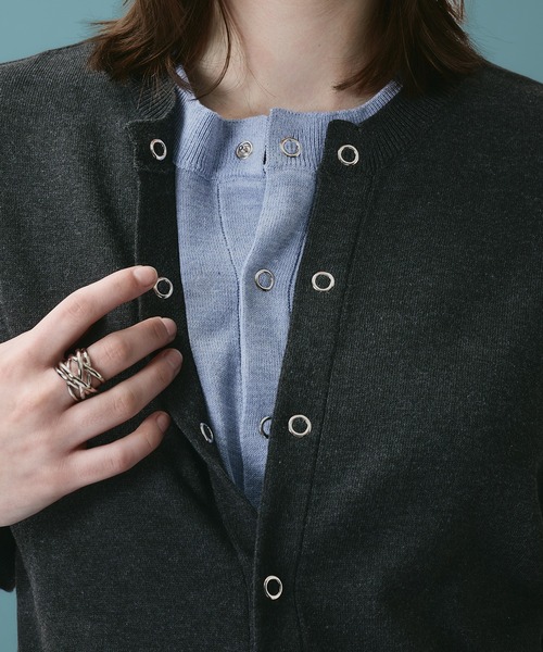 SELLE GLANT(セレグランテ)の「LAYERED LIKE CREW NECK KNIT SHIRT / レイヤードライククルーネックニットシャツ(Tシャツ/カットソー・メンズ・ブラック×ブルー/ネイビー/ブラック×グレー・LARGE/MEDIUM/SMALL)」の21枚目の写真