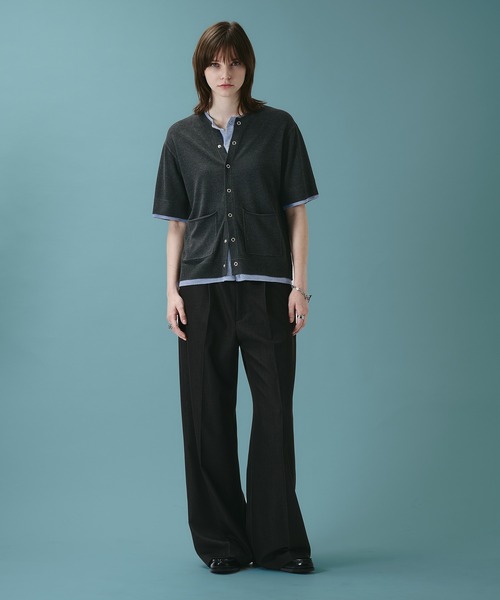 SELLE GLANT(セレグランテ)の「LAYERED LIKE CREW NECK KNIT SHIRT / レイヤードライククルーネックニットシャツ(Tシャツ/カットソー・メンズ・ブラック×ブルー/ネイビー/ブラック×グレー・LARGE/MEDIUM/SMALL)」の11枚目の写真