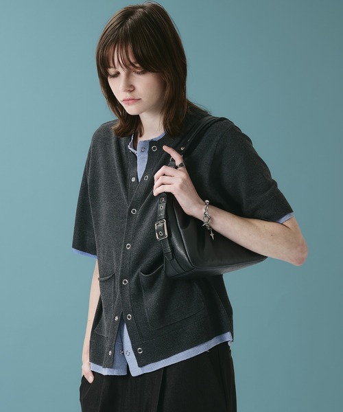SELLE GLANT(セレグランテ)の「LAYERED LIKE CREW NECK KNIT SHIRT / レイヤードライククルーネックニットシャツ(Tシャツ/カットソー・メンズ・ブラック×ブルー/ネイビー/ブラック×グレー・LARGE/MEDIUM/SMALL)」の10枚目の写真
